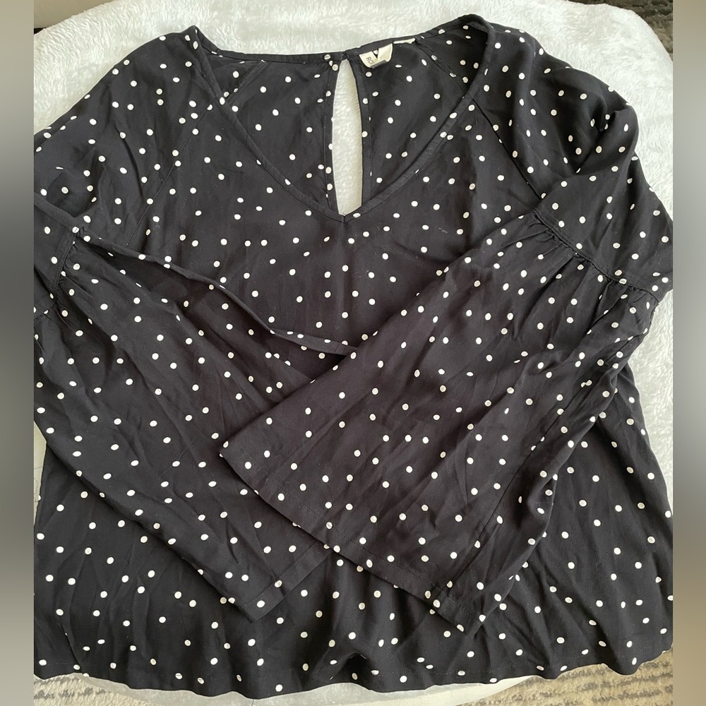 Roxy Polka Dot Bell Sleeve Top